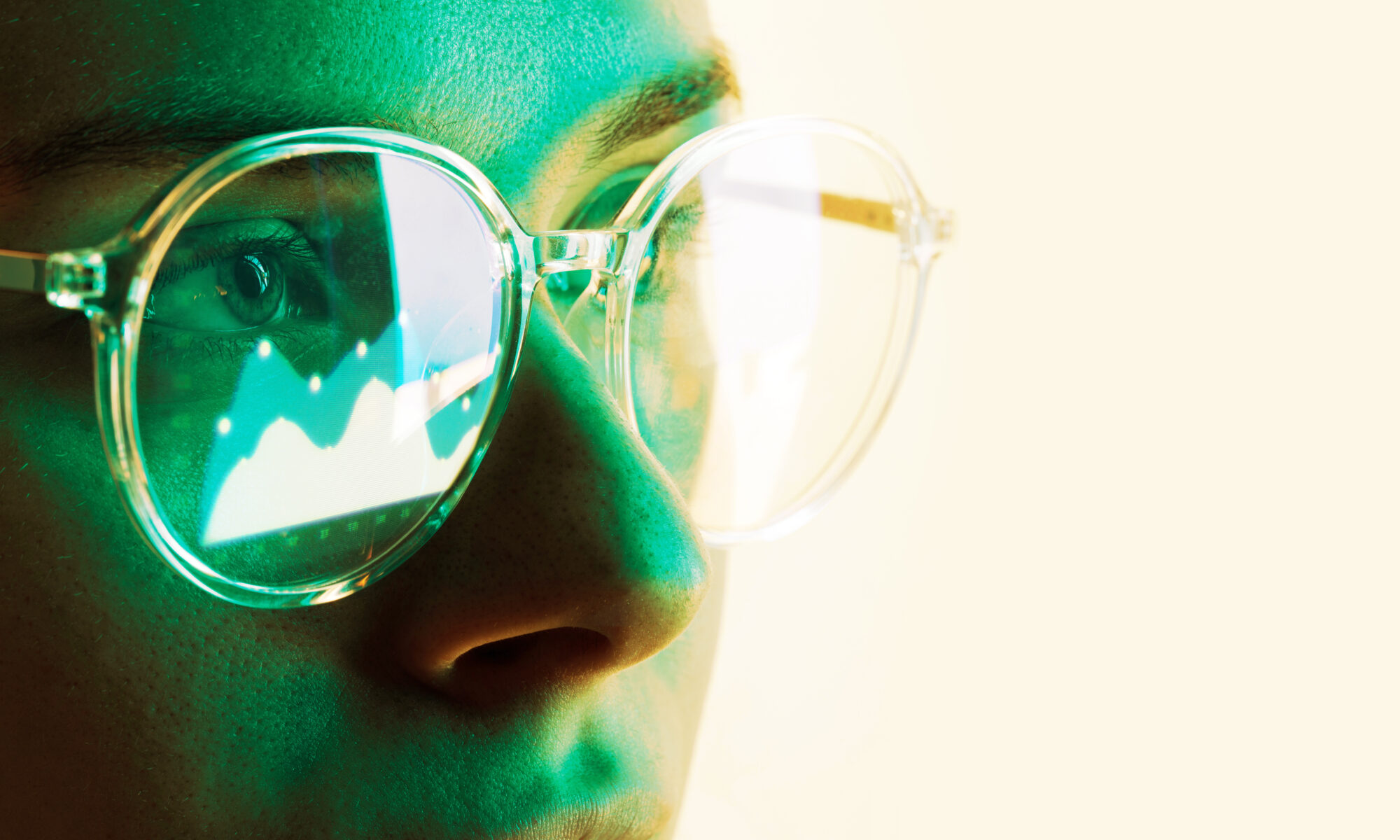 Close,Up,View,Of,Blue,Eye,In,Glasses,With,Futuristic